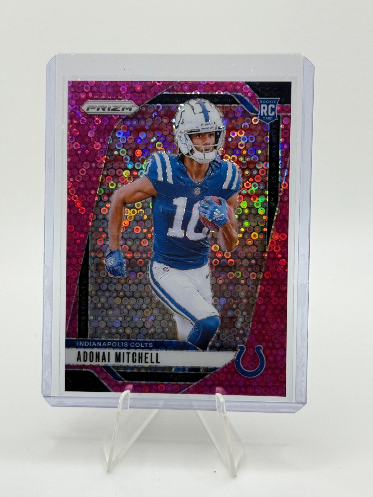 2024 Adonai Mitchell No Huddle Pink Disco Prizm RC #303 Indianapolis Colts /25