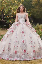 Princess Quinceanera Dresses Ball Gown 3D Flower Sequined Lace Up Back Sweet 16
