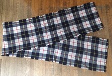 Vintage Wool Scarf for Women/Men - Blue, Yellow, Red Plaid - Fringed Edges
