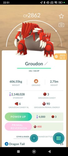 Groudon Légendaire Non Shiny Pour Pokémon Go - Compte Enregistré Ou 30 Jours Amis
