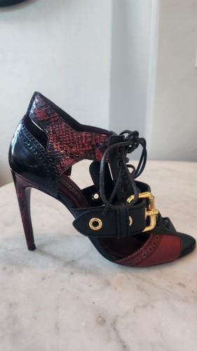Burberry Womens Westmarie Genuine Bordeaux Snakeskin Bootie 8.5 US (38.5 EU) - Picture 6 of 12