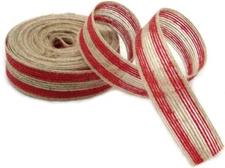 Holiday Burlap Ribbon Roll Jute Red Fish Silk Hemp Rope for DIY Craft Project Gi