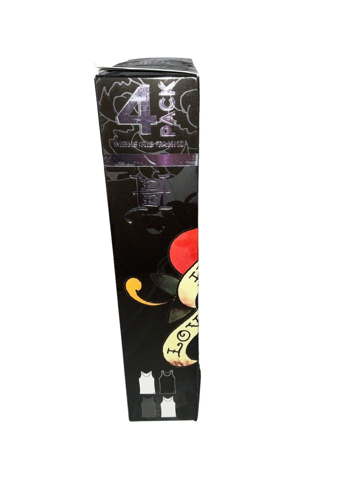 Paquete de 4 tanques acanalados Ed Hardy de ajuste cómodo para hombre talla mediana nuevos Foto 2 de 4