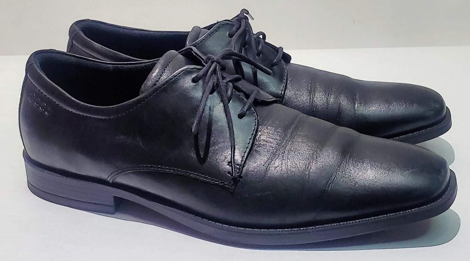 SAOLA Scarpe eleganti derby stringate Ecco uomo pelle nera punta dritta tinta unita taglia US 9