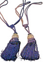 Drape Curtain Tiebacks Holdbacks Two Tone Tye Dye Purple Tassell 2pc Pair 26"