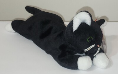Ty Beanie Baby - ZIP the Black & White Cat (8 Inch) NEW MWMTs