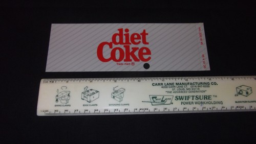 "Enfriador de Coca-Cola Diet Coke Etiqueta Vintage Enfriador Coca Cola 2 1/4"" X 6 3/4" - Imagen 3 de 4