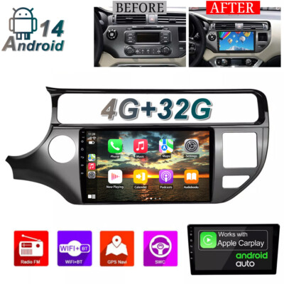 9'' For Kia Rio K3 2012-2016 Android 14.0 Car Carplay Navi Stereo Radio WiFi GPS
