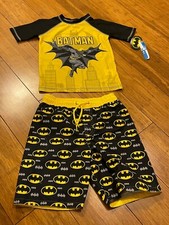 DC Comics Boy's Batman Swim Board Shorts and Top NWT