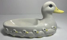 Vintage 1984 Byron Molds Ceramic Duck Goose In a Row Bowl Trinket Dish 8'x4' Vtg