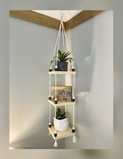 Multi Tier Real Wood Hanging Shelf. HAND MADE