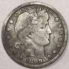 1899-O Barber Quarter Fine F Coin, Cleaned #18491