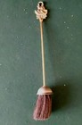 Vintage Large Brass Galleon Hanging Brush  For Wood Stove Fireplace Grate BBQ