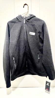 New Balance Full Zip Men's Black Hooded Fleece Quilted Jacket Size S New Tags