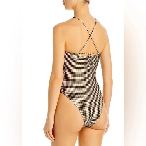 VIX Paula Hermanny womens Lupita One Piece Swimsuit size Large Black Check $248 - Picture 5 of 12