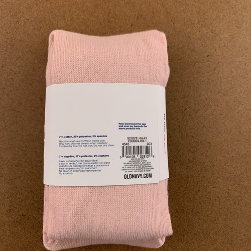 Old Navy Toddler Girl Size 4T-5T Abalone Pink Solid Soft-Knit Tights NWT - Picture 3 of 5