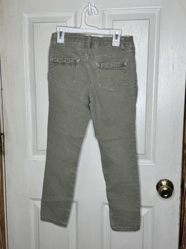 Cat & Jack Jeggings Girls Size 10 Sage Green Skinny Adjustable Waist - Picture 2 of 6
