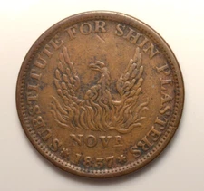 1837 Substitute For Shin Plasters Phoenix Rising Hard Times Token HT-67