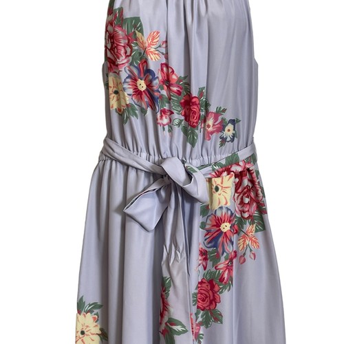 J Peterman Lavender Floral Maxi Gown Dress Halter Neckline Size 16 Wedding Guest - Picture 4 of 16