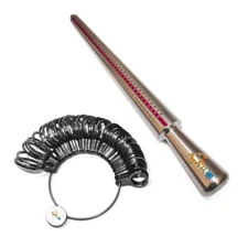 Metal Ring Sizer Gauge Mandrel Finger Sizing Measure Stick Standard Tool Sliver