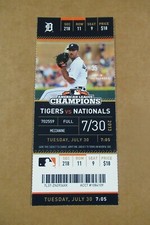 DETROIT TIGERS VS NATIONALS 7/30/2013 FULL TICKET ~ ALEX AVILA (GRAND SLAM HR)