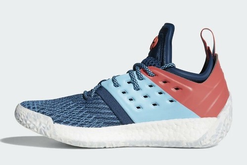 Adidas Harden Vol 2 Blue Night AH2216 Cyan Red PrimeKnit James Boost Men's 13 - Picture 14 of 15