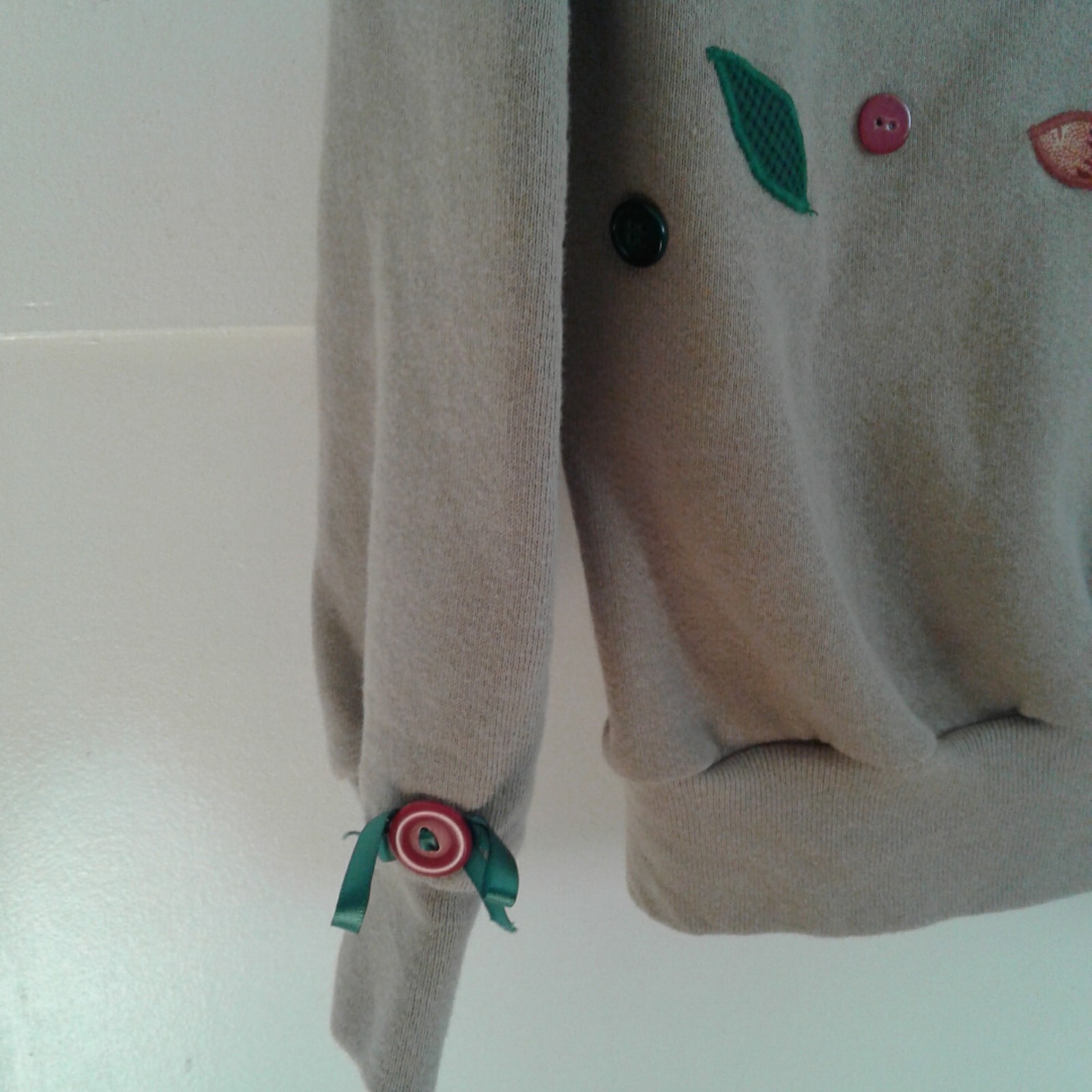 Vtg 3d Scarecrow Patchwork  sweatshirt  halloween… - image 8