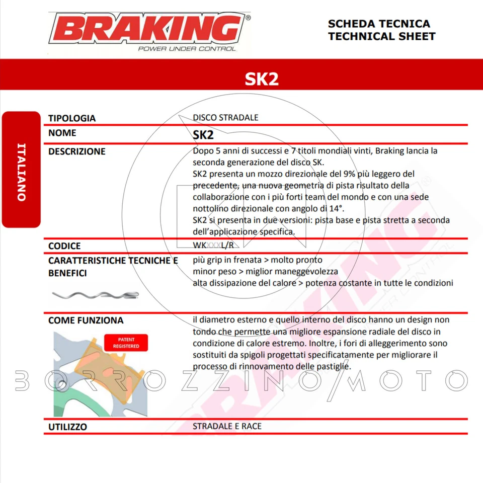 WK094L/R DISCHI FRENO ANTERIORE BRAKING SK2 TRIUMPH STREET TRIPLE 675 2007-2012 Foto 3 de 4
