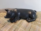 Vintage Cast Iron Pig Hog Laying Down Door Stop House Farm 8-1/2” x 2.5”  3lbs