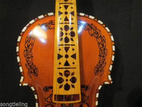 hand made solid woo Norwegian hardanger fiddle 4/4 violin 4*4 strings #10263 - Picture 3 of 10