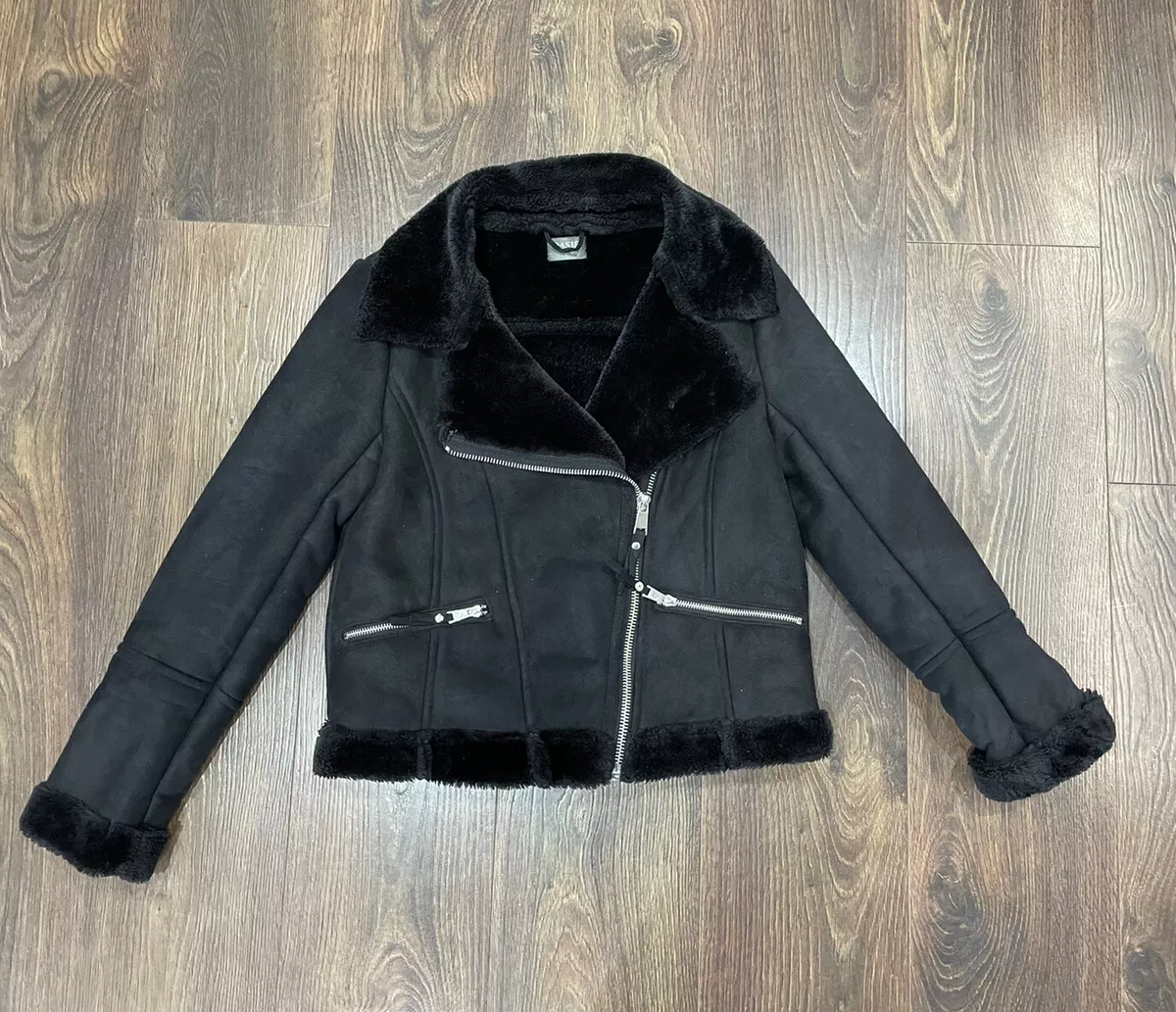 Oasis faux discount suede biker jacket