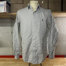 Ralph Lauren Regent Long Sleeve Button Up Shirt Men  s 17 36/37 Gray Check
