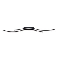 Deckenleuchte Deckenlampe Flurleuchte Satiniert 1 Flammig Schwarz Led L 96 Cm