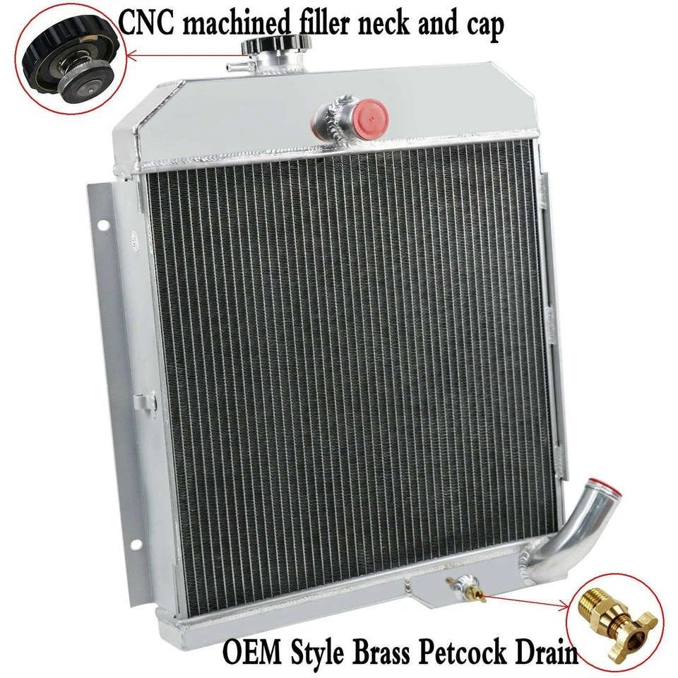 Radiador de alumínio 4 fileiras ajuste 1965-1971 1967 Jeep CJ5 CJ6 DJ5 DJ6 Buick 225 V6 perfeito estado - Imagem 2 de 4