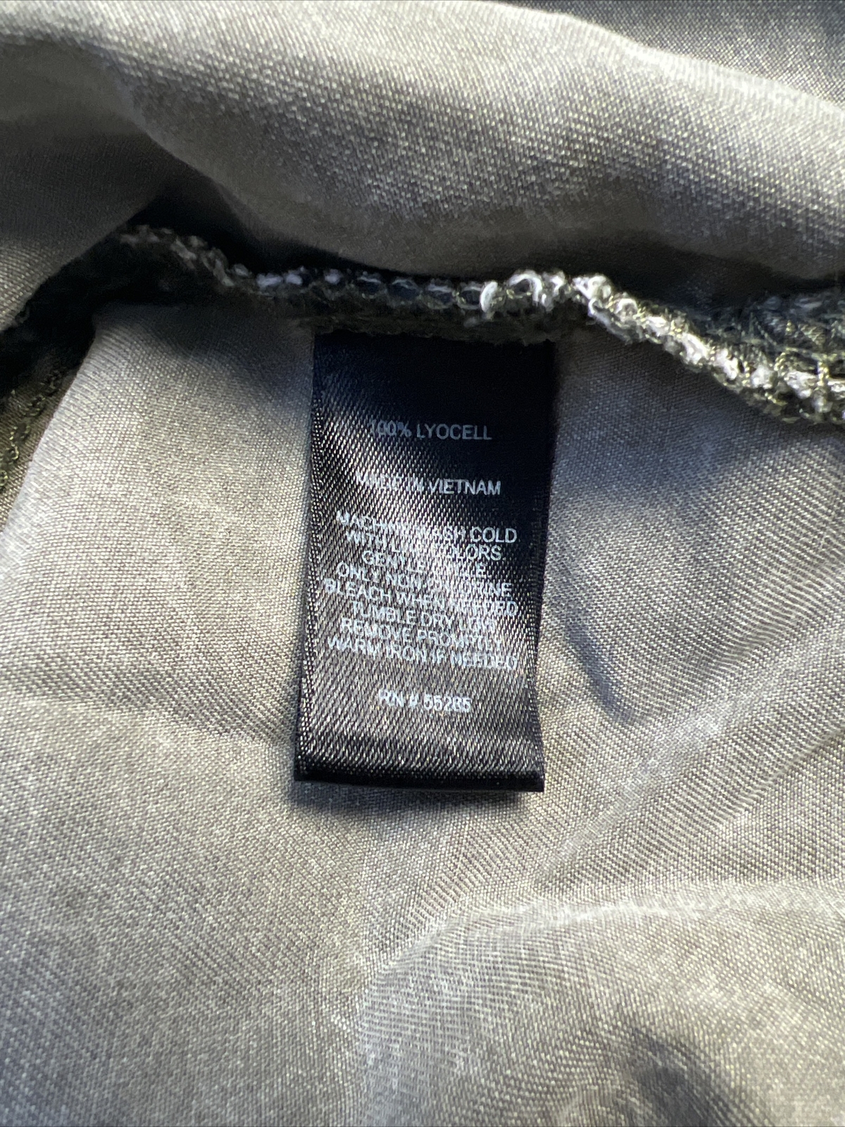 Express Gray Cold Shoulder Button Down Tencel Shi… - image 5