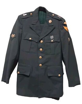 army dress blues cavalry US 1st Green Jacket Pants Sterling Silver Military Cross 38R Modest Wedding American Apparel black ribbed Color:Nature white Measure around your natural