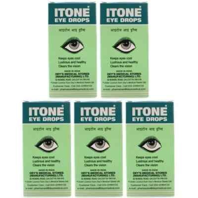 ITONE Eye Drops Herbal Keeps Eye Cool Clears the Vision 10 ML Pack Of 5