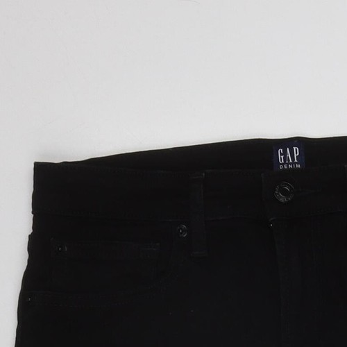 Pantalones de mezclilla ajustados para mujer Gap negros algodón talla 38 in L27 con cremallera delgada - Imagen 6 de 12