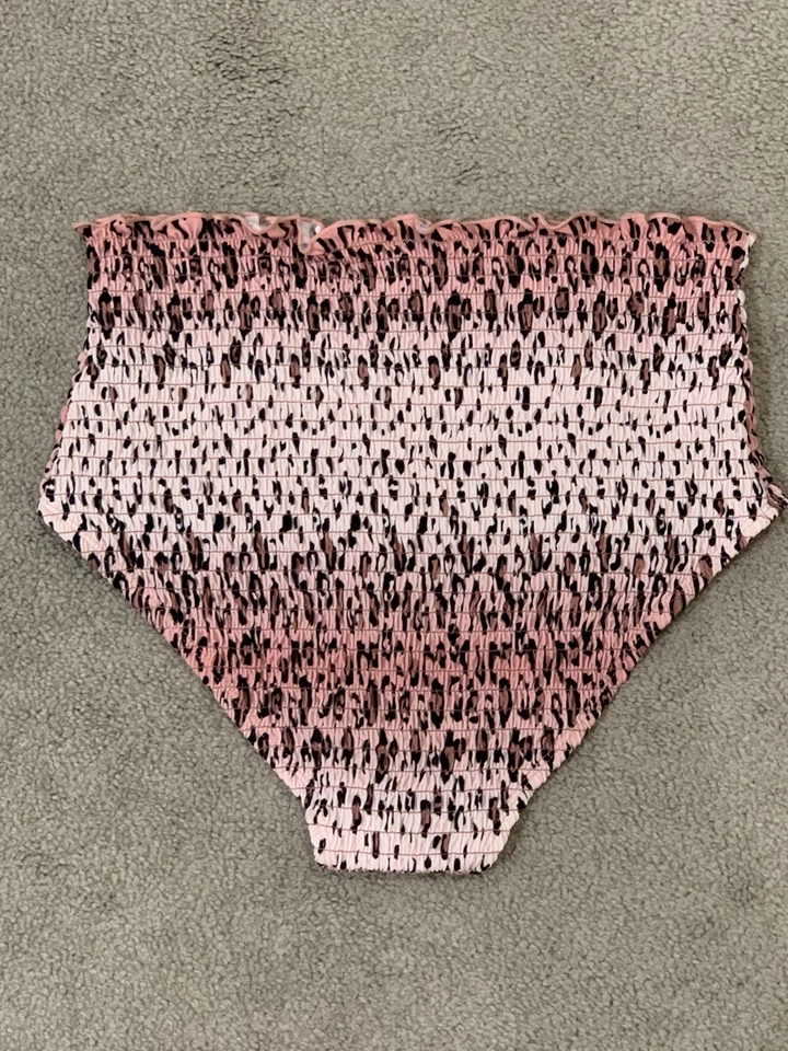 Shekini Bikini Tankini Traje de Baño Parte Inferior Mujer Talla Mediana Rosa Calado Leopardo Foto 2 de 4