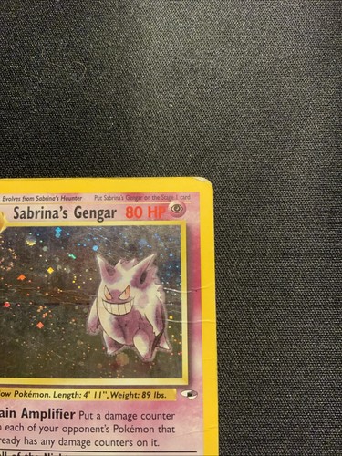 Sabrina's Gengar Swirl 14/132 Holo Rare Gym Heroes Pokemon Card Creased Damaged - 第 3/20 張圖片