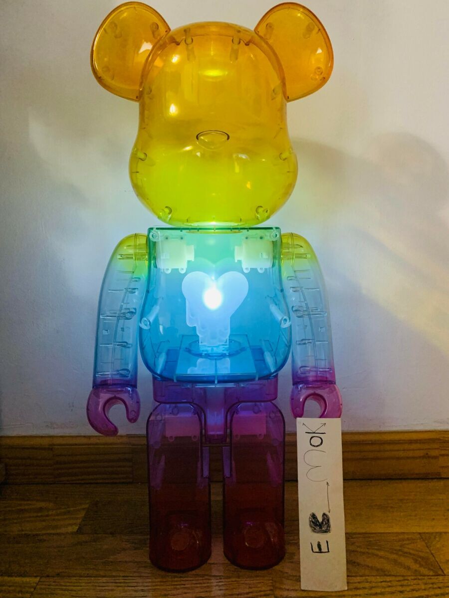 Bearbrick x Emotionally Unavailable Gradient Heart 1000% Multicolor Free Shiping