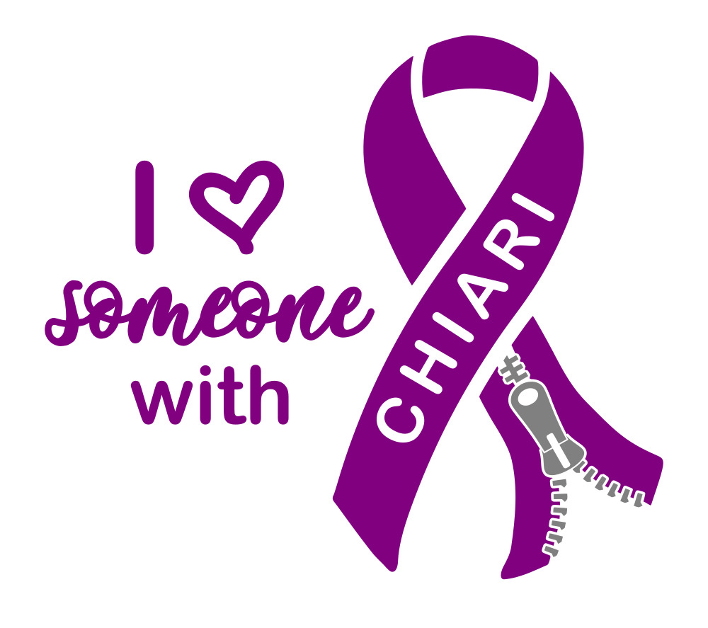 I Love Someone With Chiari Malformation Awareness Ribbon Decal w/ Opt Zipper