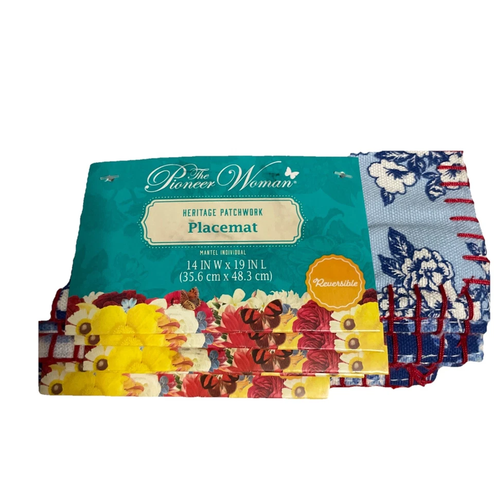 Set of 8 Pioneer Woman Heritage Patchwork Reversible Placemats NWT 14”W x 19”L - Image 4 of 4