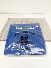 New Crib Critters Knit Twin Sheet Hugger Top Sheet 100 Cotton - USA - Blue