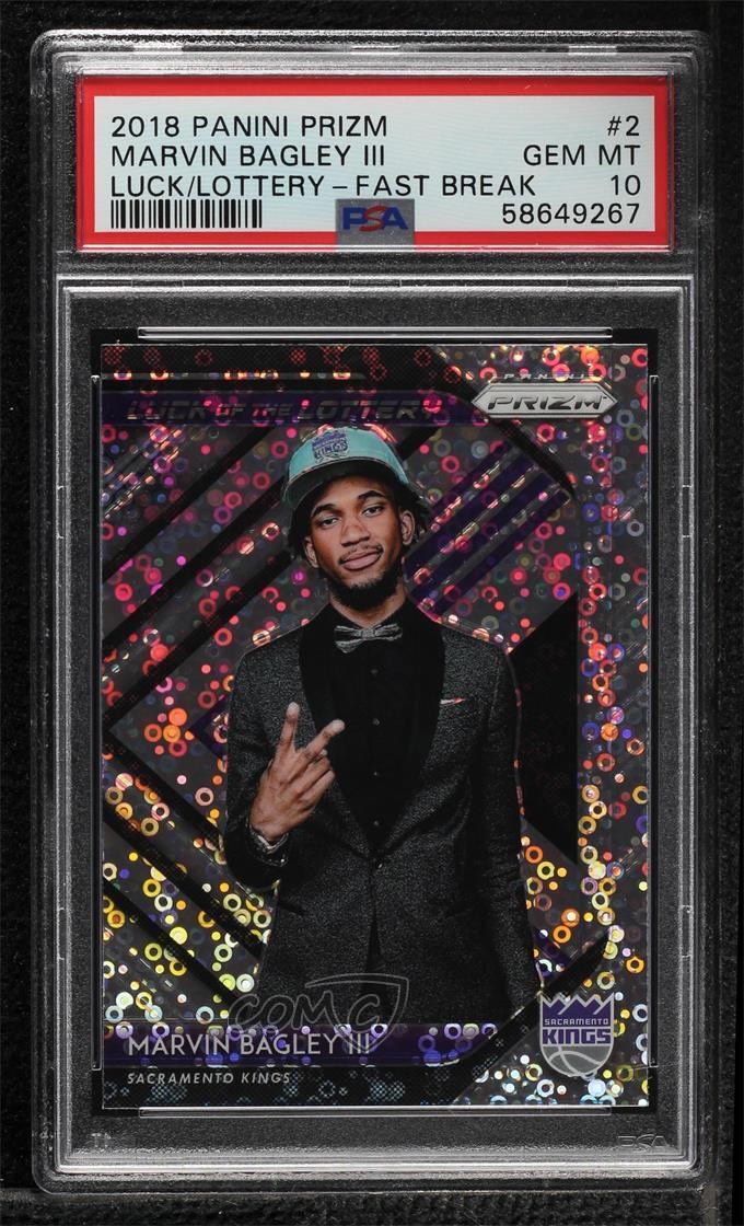 2018 Panini Prizm Fast Break Marvin Bagley III #2 PSA 10 GEM MT Rookie RC 17a5