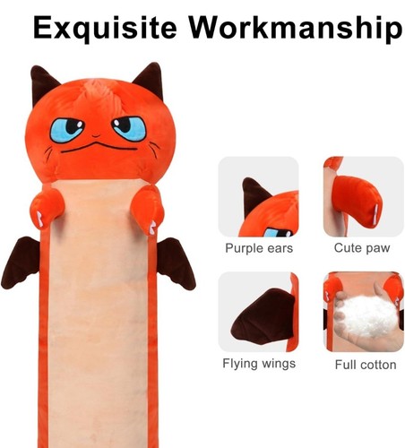 130 cm langes niedliches Katzen-Plüschtier Kissen Stofftier Puppe weiches Kissen Kind Geschenk - Bild 2 von 5