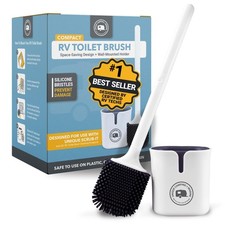 Unique Silicone RV Toilet Brush, Compact, Won't Damage 1 Compact White