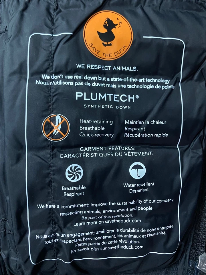 Save The Duck Boys Insulated BLACK Jacket $179, Size: 8 - Image 4 of 4