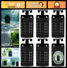 6PCS Adjustable Aquarium Plant Holders, Rimmed Tank Pots for Aquascaping Aquap