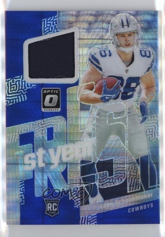 Luke Schoonmaker Panini Donruss Optic First Year Fresh Relics #FYFLS Blue Hyper